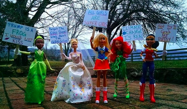 The Women’s March featuring Wonderwoman, Supergirl and Cinderella that’s gone viral