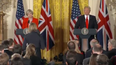BBC journalist Laura Kuenssberg is receiving praise for her blunt questions to May and Trump
