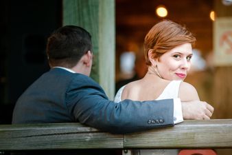 Bride walking down the aisle surprised her groom in the best way possible