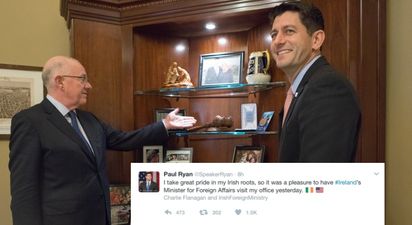 House Speaker Paul Ryan tweeted his pride for his “Irish roots” and Twitter exploded