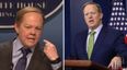 U.S. Press Secretary Sean Spicer reacts to Melissa McCarthy’s SNL impression of him