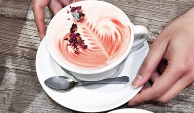 The ‘Rose Latte’ has to be the prettiest coffee ever invented
