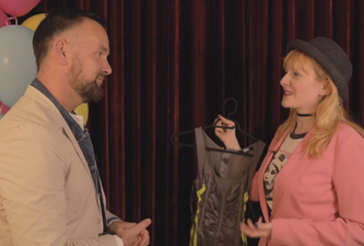 Brendan Courtney shows off the dress he designed when he was only 8