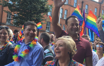 Taoiseach Leo Varadkar joins the party during Dublin Pride celebrations