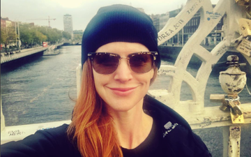 Two famous stars were spotted taking selfies in Dublin yesterday despite the hurricane