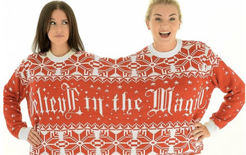 This twosie Christmas jumper is absolute festive goals