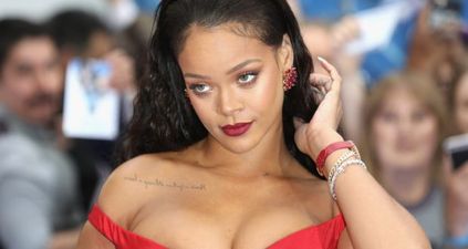 Rihanna just posted a red lip tutorial and she is a total queen