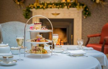 This swanky Dublin hotel offers a festive champagne afternoon tea