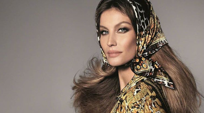 Gisele is rocking her inner Dublin city granny in her latest Versace campaign