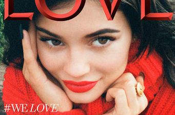 The oversized red sweater Kylie wore for her Love cover is currently on sale