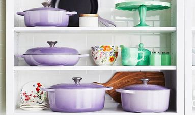 The Le Creuset lavender collection is too pretty for our kitchens