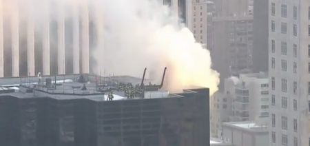 Fire breaks out on the roof of Trump Tower in New York