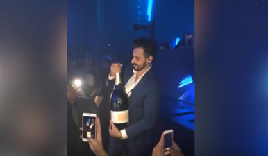 Man tries to show off with €35k bottle of champagne… smashes it all over da club