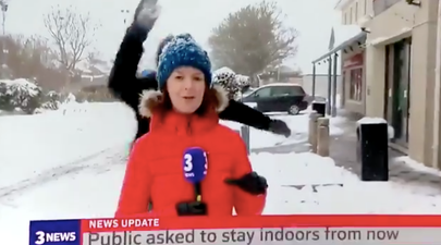 A TV3 news anchor just got snowballed on live television and recovered like a pro