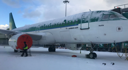 Dublin airport shared eerie footage during the height of the blizzard last night