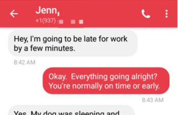 Woman tells boss she’ll be late for work and what happens next will MELT you