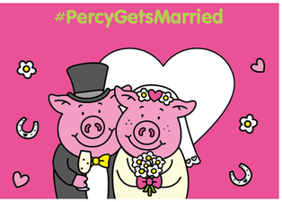 Percy Pig and Penny Pig are officially tying the knot tomorrow