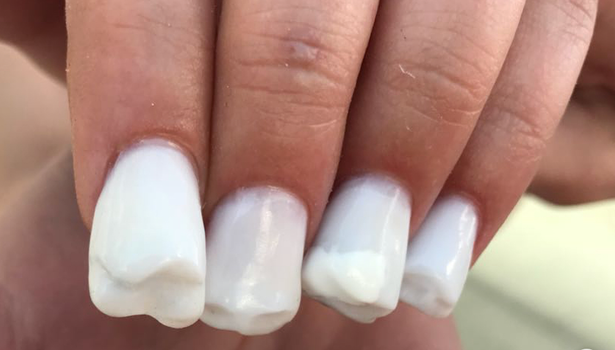 Teeth nail art is now a thing and it's a big fat no from us