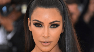 This close-up of Kim shows just how much make-up you need for the Met Gala