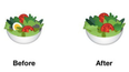 Google has edited their salad emoji to make it suitable for vegans