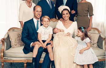 Such a cute moment between Princess Charlotte and Prince Louis at his christening