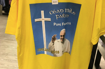 You can now get yourself a T-shirt with Pope Francis’s face on it ahead of his Ireland visit