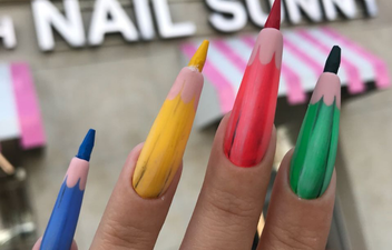 Colouring pencil nails are a thing, and they’re SO impractical