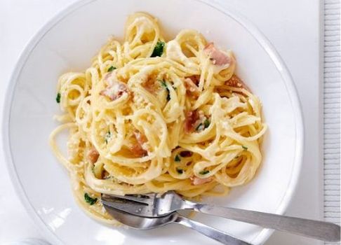low fat spaghetti carbonara