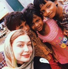 Model Gigi Hadid visits Irish aid agency Concern at refugee camp in Bangladesh