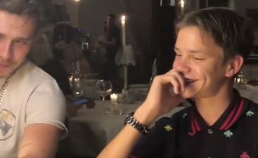 Romeo cringes as Beckham fam and godfather Elton John sing ‘Happy Birthday’