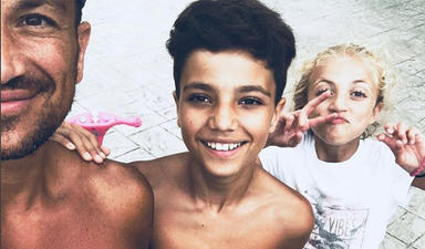 Peter Andre gets emotional as Junior and Princess start secondary school