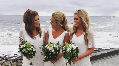 Aoibhín Garrihy recycled her bridesmaids’ dresses for baby Hanorah’s christening gown