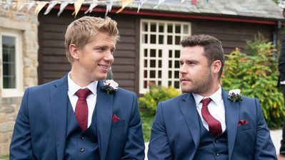 Emmerdale shares sweet deleted scene from Robert Sugden and Aaron Dingle’s wedding