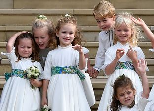 Prince George and his cousin Savannah are up to no good at the royal wedding