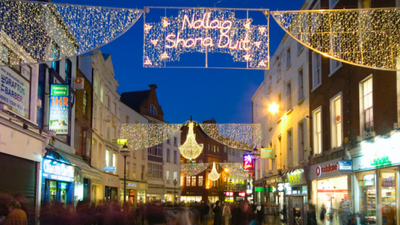 Looks like the Christmas lights are already going up in Dublin