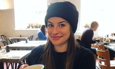 Lea Michelle snaps her pint of Guinness as she touches down in Dublin for the night