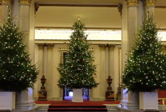 Buckingham Palace has been absolutely decked out with Christmas trees and decorations