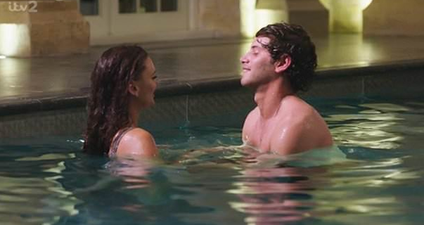 Ah, nah: Love Island viewers were not able for Eyal chilling in the pool in his jeans last night