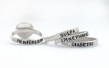 These medical alert stacking rings are not only seriously practical but very cute too