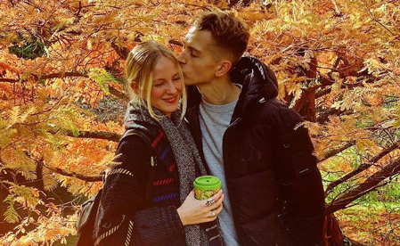 James McVey posts picture of the moment right before he proposed and BOY is it risky