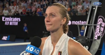 Petra Kvitova breaks down in tears during emotional speech after Australian Open final loss