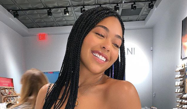 Jordyn Woods debuts dramatic BLONDE look at beauty event in London