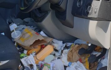 Driver fined by police because their car was so messy that it’s dangerous on the roads