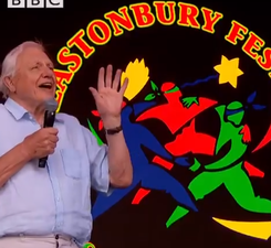 David Attenborough gives rousing speech about the environment at Glastonbury