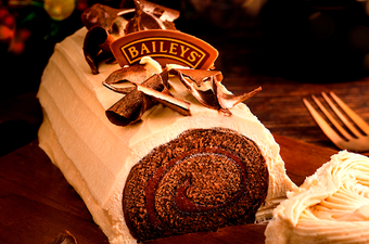 A Baileys chocolate Yule log is coming very soon and would you just look at it