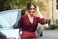 Meghan Markle just wore the red leather skirt of our actual dreams