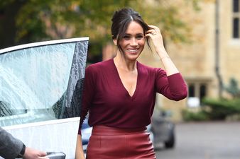 Meghan Markle just wore the red leather skirt of our actual dreams