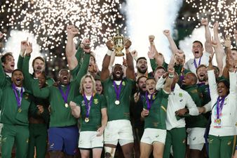 South Africa has beaten England in the rugby world cup final