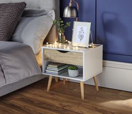 This Scandi chic beside locker is stylish and practical – and it’s only €60
