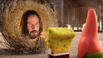 Keanu Reeves is playing a tumbleweed in the new Spongebob movie and same